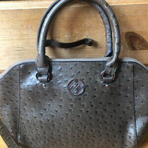 Rare Stauer Embossed Ostrich leather Handbag, New, Never Worn